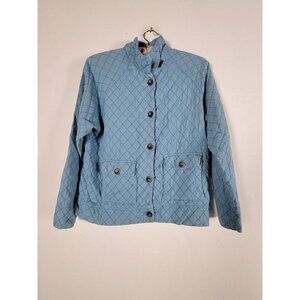 Pebble Beach Collection Womens Quilted Jacket Small Blue Lightweight Casual
